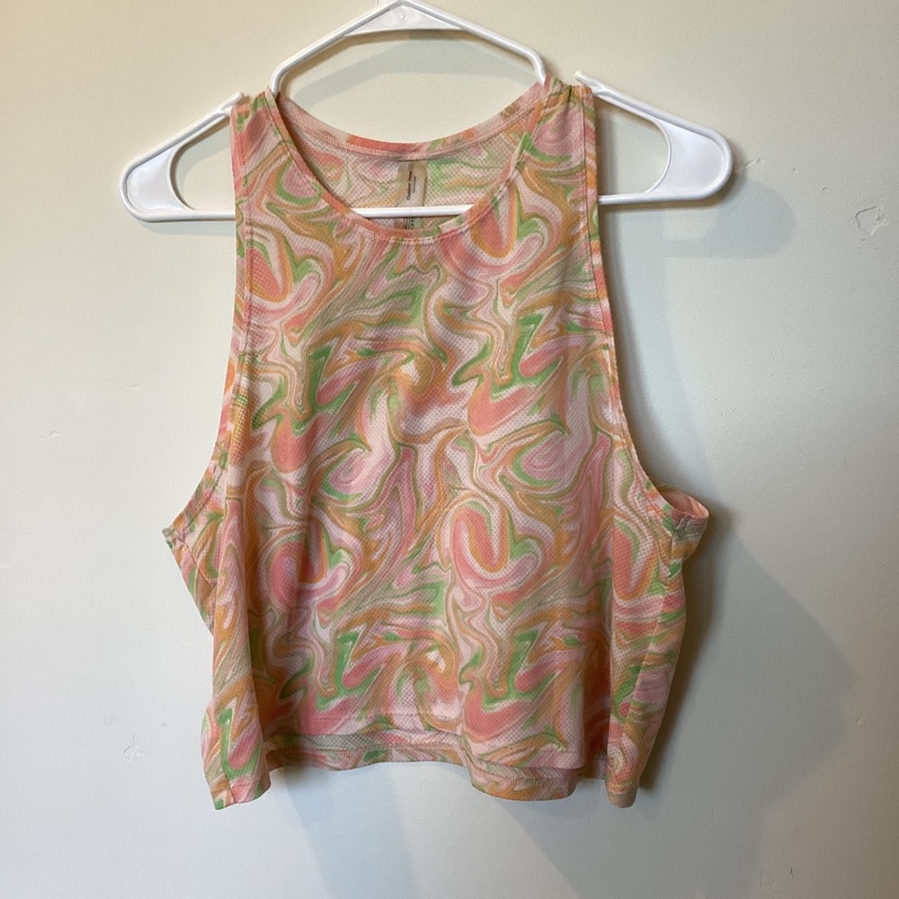 Outdoor Voices Fast Track Mesh Tank in Pink Marble Medium